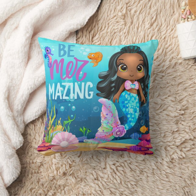 Adorable Under the Sea Be Mer-mazing Mermaid Cushion (Blanket)