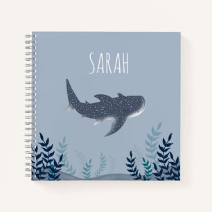 Adorable Under the Sea Whale Shark name Notebook