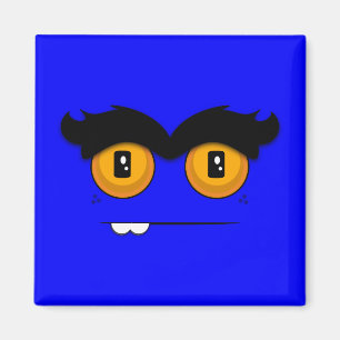 Adorable Unibrow Monster With an Overbite (Blue) Magnet