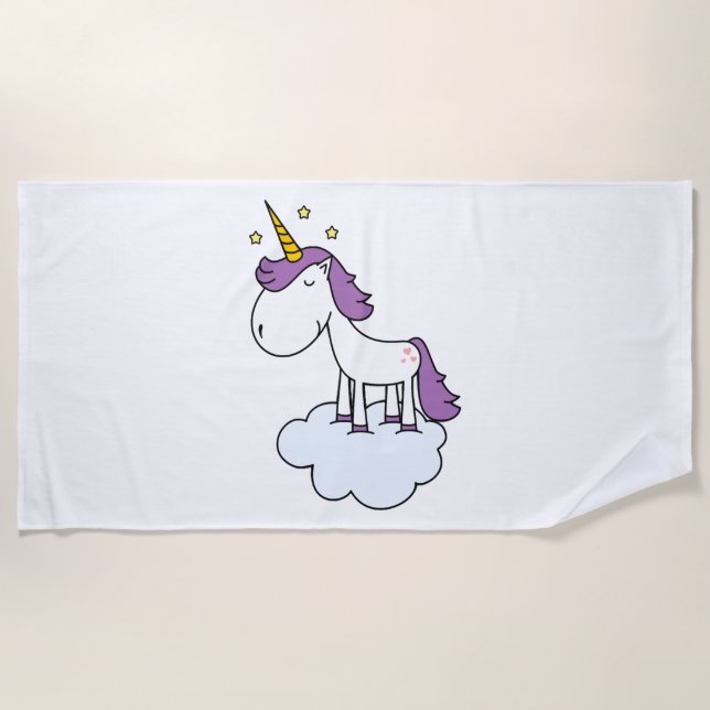 Adorable unicorn beach towel (Front)