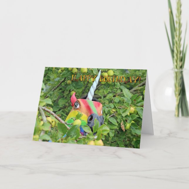 Adorable Unicorn Birthday Greeting Card! Card (Front)