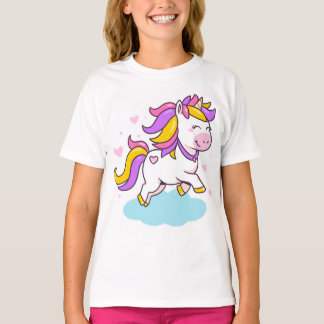 Adorable Unicorn Cartoon – Cute & Magical Girls’ T T-Shirt