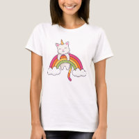 Adorable Unicorn Cat and Rainbow