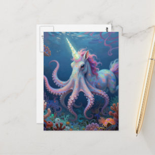 Adorable Unicorn Octopus Hybrid Postcard
