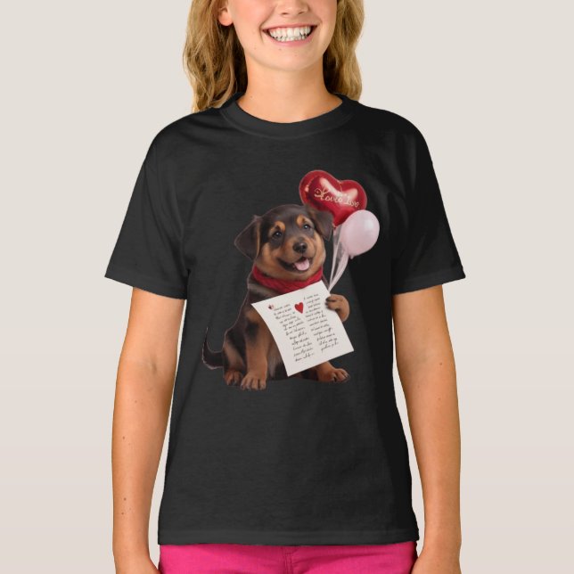 Adorable Valentine's Dog Design - Perfect Gift T-Shirt (Front)