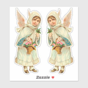 Adorable Victorian Christmas winter angel cut out