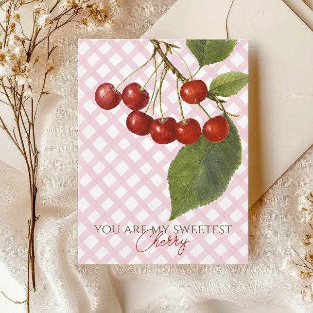  ADORABLE VINTAGE CHERRY CUSTOMIZABLE POSTCARD (Creator Uploaded)