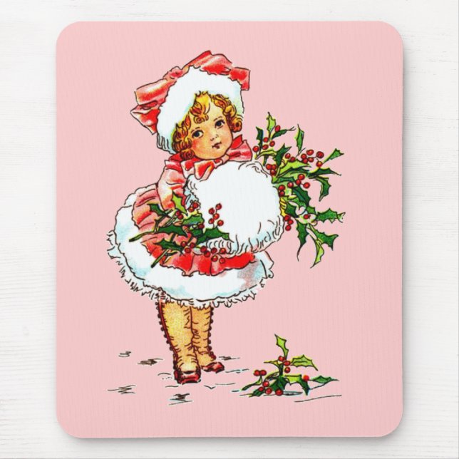 Adorable Vintage Christmas Child Mouse Pad (Front)