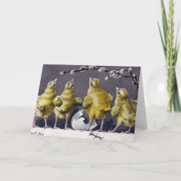 Adorable Vintage Easter Chicks Holiday Card