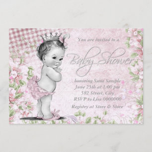 Adorable Vintage Pink Baby Shower Invitation