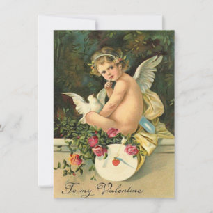 Adorable Vintage Valentine Cupid Cherub Card