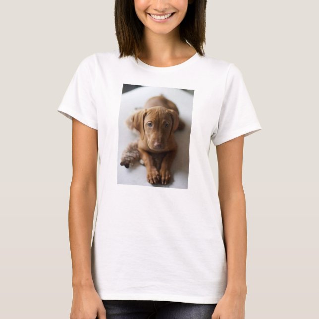 Adorable Vizsla Puppy Dog - Vizsla Puppy Tee Shirt (Front)