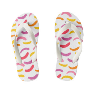 Adorable watercolor abstract colourful pattern chi kid's jandals