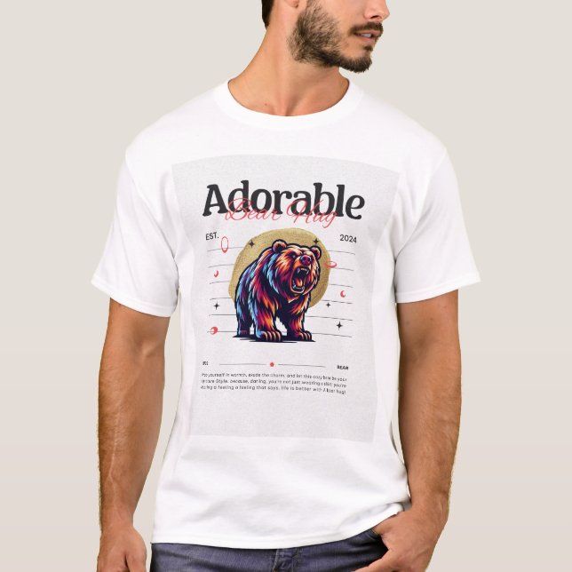 Adorable Watercolor Bear T-Shirt – Cute Hand-Paint (Front)