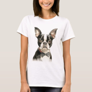 ADORABLE WATERCOLOR BOSTON TERRIER DOG T-Shirt