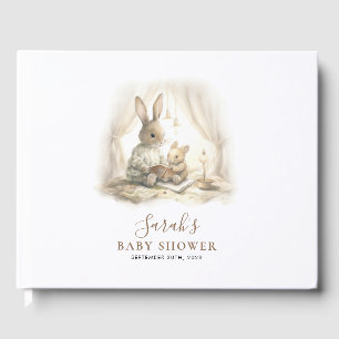 Adorable Watercolor Bunny Baby Shower Guest Book