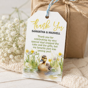 Adorable Watercolor Duck Baby Boy Shower Gift Tags