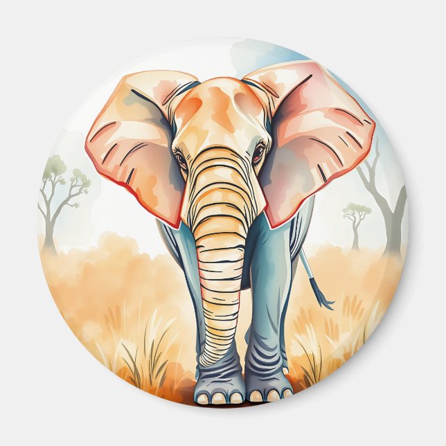 Adorable Watercolor Elephant Magnet (Front)