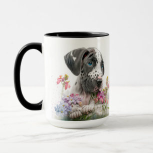 ADORABLE WATERCOLOR GREAT DANE PUPPY DOG MUG