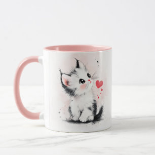 Adorable Watercolor Kitten Mug – Cat Lover Gift