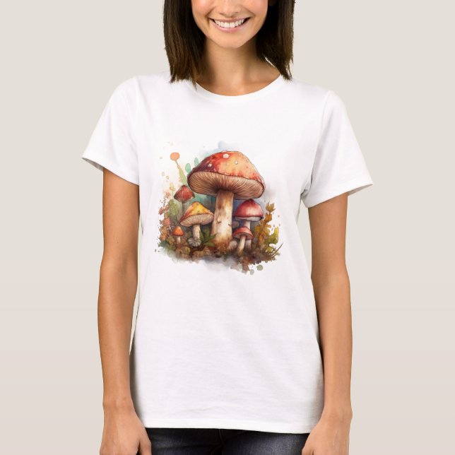 Adorable watercolor mushrooms T-Shirt (Front)