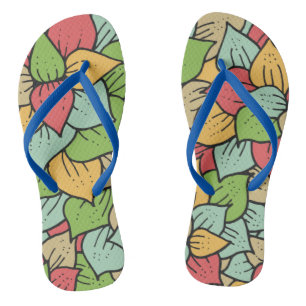 Adorable watercolor pattern botanical leaf green jandals