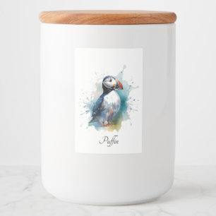 Adorable Watercolor Puffin, custom Food Label