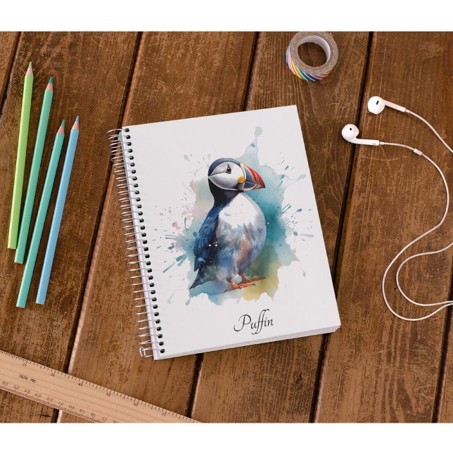 Adorable Watercolor Puffin, custom Planner (Creator Uploaded)