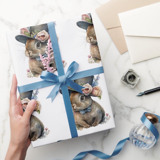 Adorable Watercolor Rabbit Wrapping Paper (Gifting)