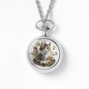 Adorable Watercolor Ragamuffin Kitten Print Watch
