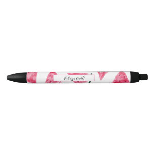 Adorable Watercolor Watermelon  Black Ink Pen