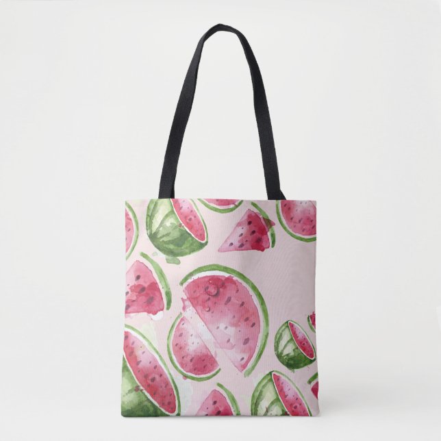 Adorable Watercolor Watermelon  Tote Bag (Front)