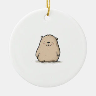 Adorable Watercolor Wombat Ceramic Tree Decoration