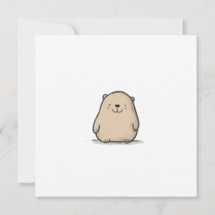 Adorable Watercolor Wombat Holiday Card