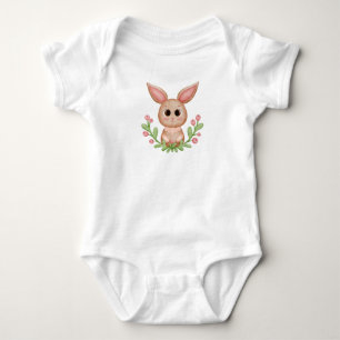 Adorable Watercolour Bunny Baby Bodysuit