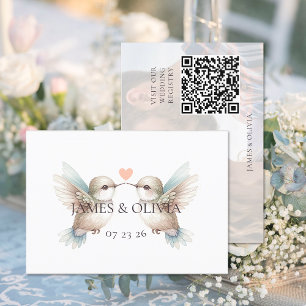 Adorable Wedding Add Photo QR Code Enclosure Card