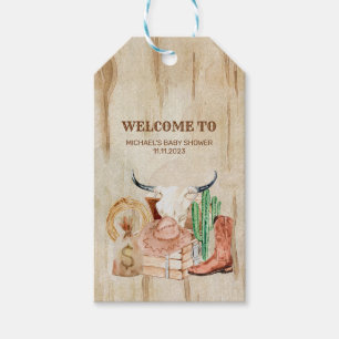 Adorable Western Cowboy Baby Shower Gift Tags