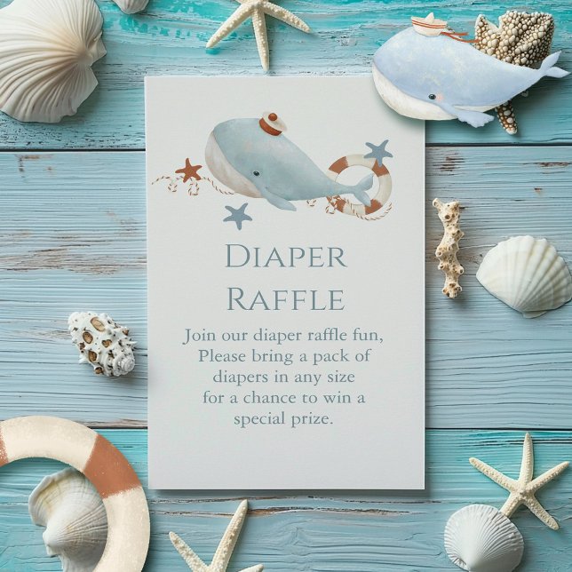 Adorable Whale Baby shower Diaper Raffle Enclosure Card (Creator Uploaded)