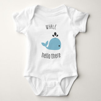 Adorable Whale (Well) Hello There! Baby Bodysuit