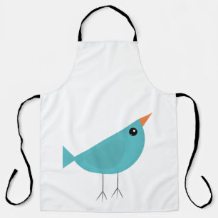Adorable Whimsical Bird Nature Art Apron