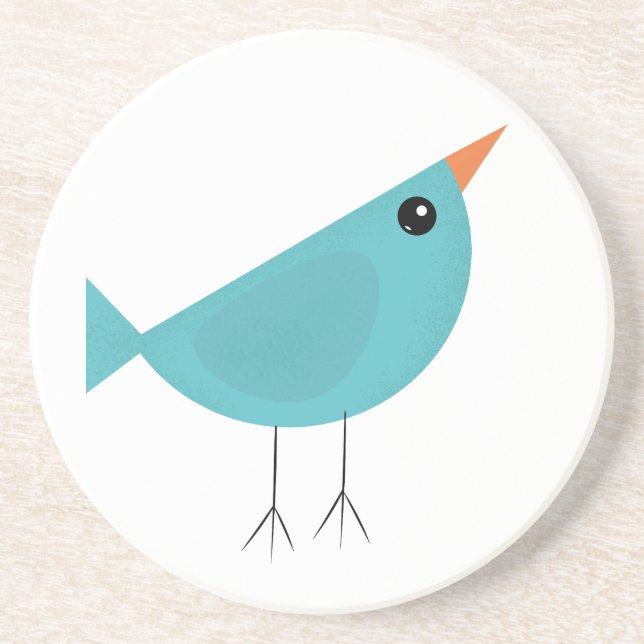 Adorable Whimsical Bird Nature Art Coaster (Front)