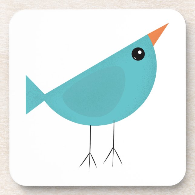 Adorable Whimsical Bird Nature Art Coaster (Front)