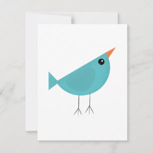 Adorable Whimsical Bird Nature Art Invitation