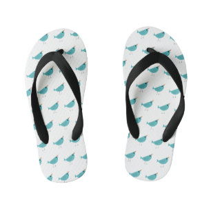 Adorable Whimsical Bird Nature Art Kid's Jandals