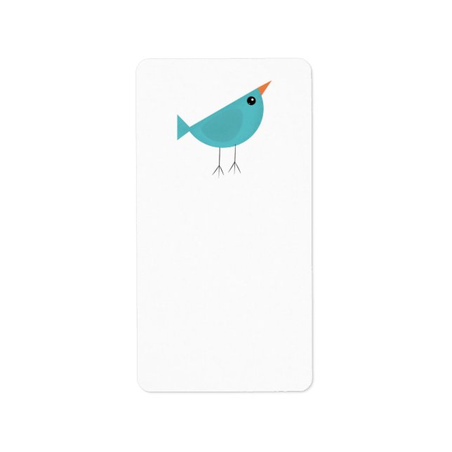 Adorable Whimsical Bird Nature Art Label (Front)
