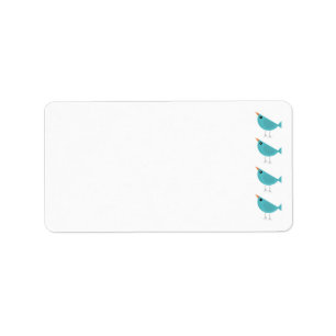 Adorable Whimsical Bird Nature Art Label