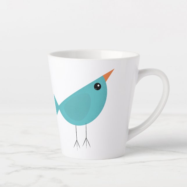 Adorable Whimsical Bird Nature Art Latte Mug (Right)