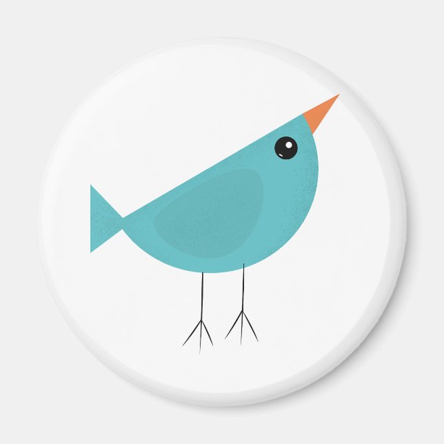 Adorable Whimsical Bird Nature Art Magnet (Front)