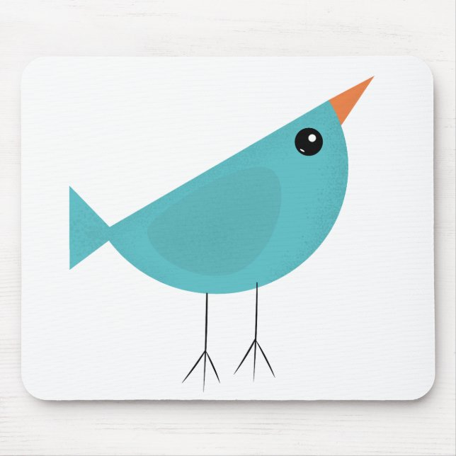 Adorable Whimsical Bird Nature Art Mouse Pad (Front)