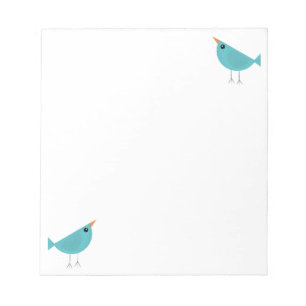 Adorable Whimsical Bird Nature Art Notepad